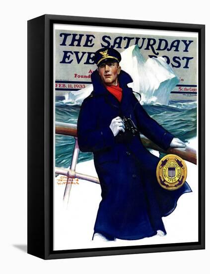 "Coast Guard," Saturday Evening Post Cover, February 11, 1933-Edgar Franklin Wittmack-Framed Stretched Canvas