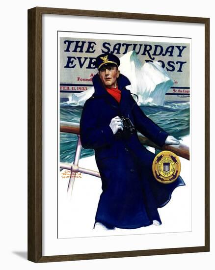 "Coast Guard," Saturday Evening Post Cover, February 11, 1933-Edgar Franklin Wittmack-Framed Giclee Print