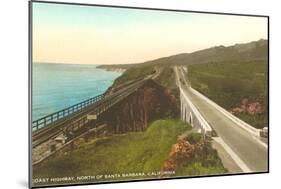Coast Highway North of Santa Barbara, California-null-Mounted Art Print
