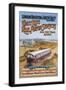 Coast Line Rail Motor Services All the Year Round-null-Framed Art Print