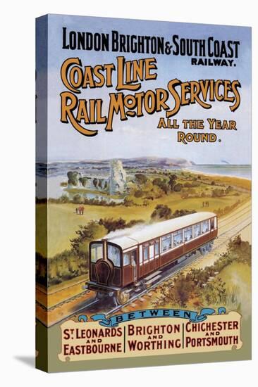 Coast Line Rail Motor Services All the Year Round-null-Stretched Canvas