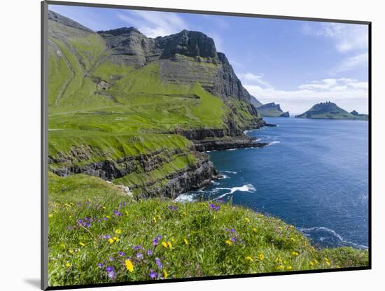 Coast Near Gasadalur. Island Vagar, Faroe Islands. Denmark-Martin Zwick-Mounted Photographic Print