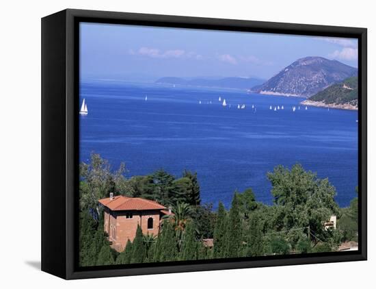 Coast Near Portoferraio, Island of Elba, Province of Livorno, Tuscany, Italy, Mediterranean-Bruno Morandi-Framed Stretched Canvas