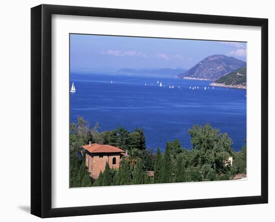 Coast Near Portoferraio, Island of Elba, Province of Livorno, Tuscany, Italy, Mediterranean-Bruno Morandi-Framed Photographic Print