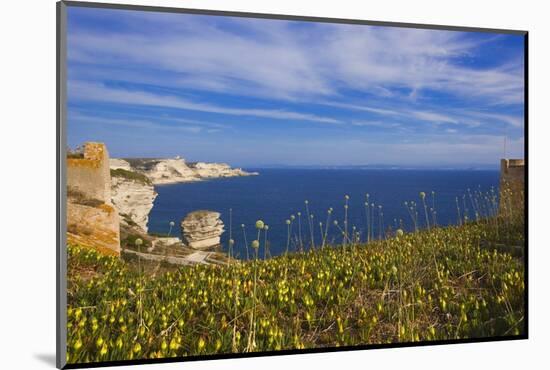 Coast near Town from Carotola Garden, Boniface, Corsica, France-Massimo Borchi-Mounted Photographic Print