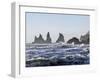 Coast Near Vik Y Myrdal, Winter. the Sea Stacks Called Reynisdrangar-Martin Zwick-Framed Photographic Print