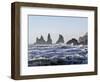 Coast Near Vik Y Myrdal, Winter. the Sea Stacks Called Reynisdrangar-Martin Zwick-Framed Photographic Print