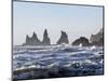 Coast Near Vik Y Myrdal, Winter. the Sea Stacks Called Reynisdrangar-Martin Zwick-Mounted Photographic Print