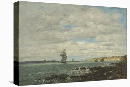 Coast of Brittany, 1870-Eugene Louis Boudin-Stretched Canvas