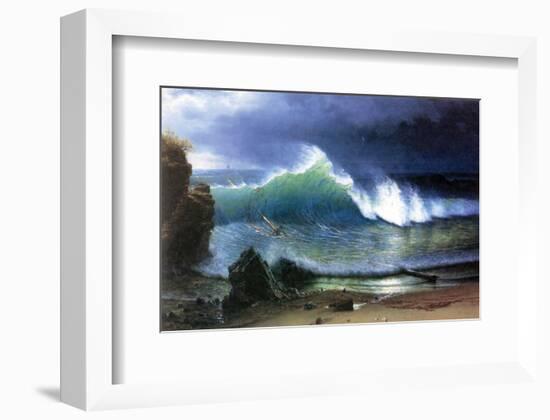 Coast of Emerald Lake-Albert Bierstadt-Framed Premium Giclee Print