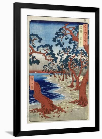 Coast of Maiko, Harima Provine-Ando Hiroshige-Framed Giclee Print