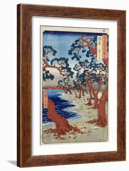 Coast of Maiko, Harima Provine-Ando Hiroshige-Framed Giclee Print