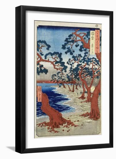 Coast of Maiko, Harima Provine-Ando Hiroshige-Framed Giclee Print