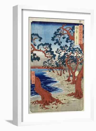 Coast of Maiko, Harima Provine-Ando Hiroshige-Framed Giclee Print