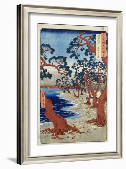 Coast of Maiko, Harima Provine-Ando Hiroshige-Framed Giclee Print