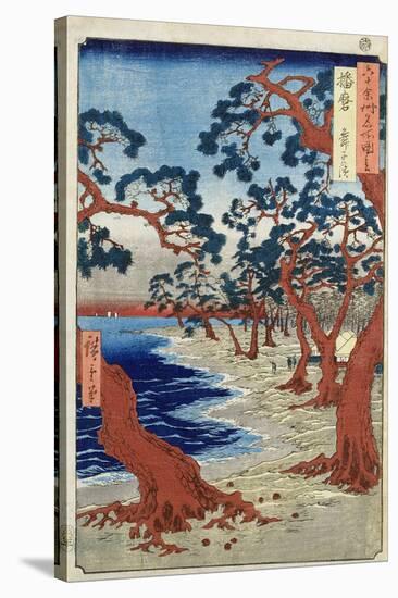 Coast of Maiko, Harima Provine-Ando Hiroshige-Stretched Canvas