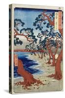 Coast of Maiko, Harima Provine-Ando Hiroshige-Stretched Canvas