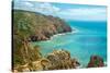 Coast of Portugal, Cape Cabo Da Roca - the Westernmost Point of Europe. Picturesque Rocks-Artem Merzlenko-Stretched Canvas