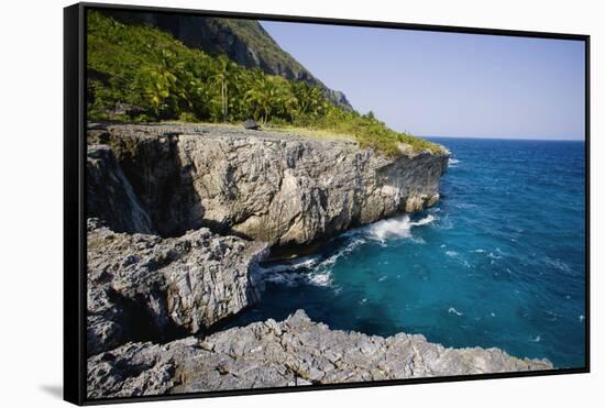 Coast of Samana Peninsula near Puerto El Fronton-Massimo Borchi-Framed Stretched Canvas