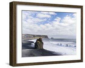 Coast of the North Atlantic Near Vik Y Myrdal During a Winter Storm-Martin Zwick-Framed Premium Photographic Print