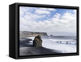 Coast of the North Atlantic Near Vik Y Myrdal During a Winter Storm-Martin Zwick-Framed Stretched Canvas