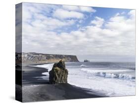 Coast of the North Atlantic Near Vik Y Myrdal During a Winter Storm-Martin Zwick-Stretched Canvas