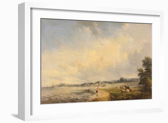 Coast Scene, 1860 (Oil on Canvas)-Alfred Vickers-Framed Giclee Print