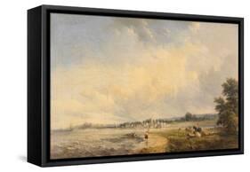 Coast Scene, 1860 (Oil on Canvas)-Alfred Vickers-Framed Stretched Canvas