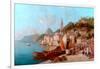 Coast Scene, Bellagio, Lake Como-W. Mommerson-Framed Giclee Print