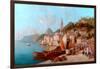 Coast Scene, Bellagio, Lake Como-W. Mommerson-Framed Giclee Print