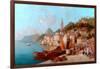 Coast Scene, Bellagio, Lake Como-W. Mommerson-Framed Giclee Print