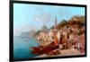 Coast Scene, Bellagio, Lake Como-W. Mommerson-Framed Giclee Print