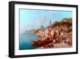 Coast Scene, Bellagio, Lake Como-W. Mommerson-Framed Giclee Print