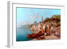 Coast Scene, Bellagio, Lake Como-W. Mommerson-Framed Giclee Print