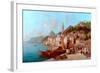 Coast Scene, Bellagio, Lake Como-W. Mommerson-Framed Giclee Print