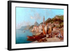 Coast Scene, Bellagio, Lake Como-W. Mommerson-Framed Giclee Print