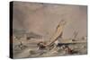 Coast Scene: Boats at the Entrance to a Harbour-George Balmer-Stretched Canvas