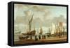 Coast Scene (Oil on Panel)-Abraham Storck-Framed Stretched Canvas