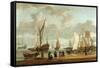 Coast Scene (Oil on Panel)-Abraham Storck-Framed Stretched Canvas