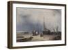 Coast Scene with Boats and Figures-null-Framed Giclee Print