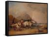 Coast Scene, with Figures and Horses, c1841-William Shayer-Framed Stretched Canvas