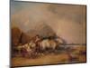 Coast Scene, with Figures and Horses, c1841-William Shayer-Mounted Giclee Print