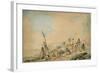 Coast Scene with Figures near a Wall-George Chinnery-Framed Giclee Print