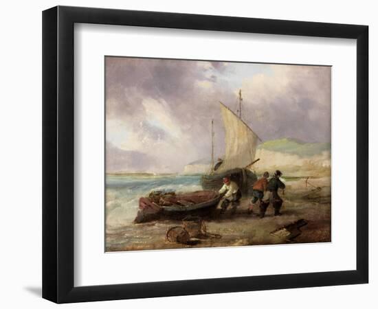 Coast Scene with Fishing Boats-George Balmer-Framed Giclee Print