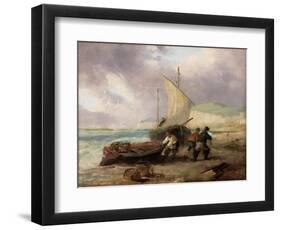 Coast Scene with Fishing Boats-George Balmer-Framed Giclee Print