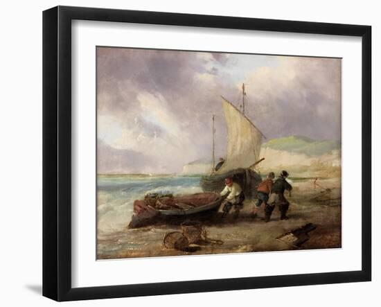 Coast Scene with Fishing Boats-George Balmer-Framed Giclee Print