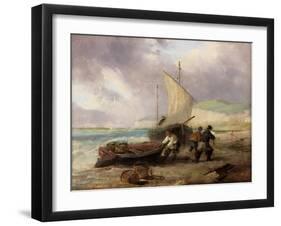 Coast Scene with Fishing Boats-George Balmer-Framed Giclee Print