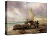 Coast Scene with Fishing Boats-George Balmer-Stretched Canvas