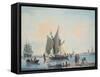 Coast Scene, with Shipping and Figures-William Anderson-Framed Stretched Canvas