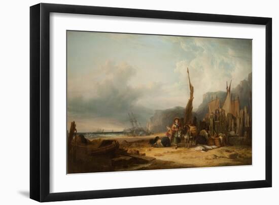 Coast Scene with Shipping-William Snr. Shayer-Framed Giclee Print